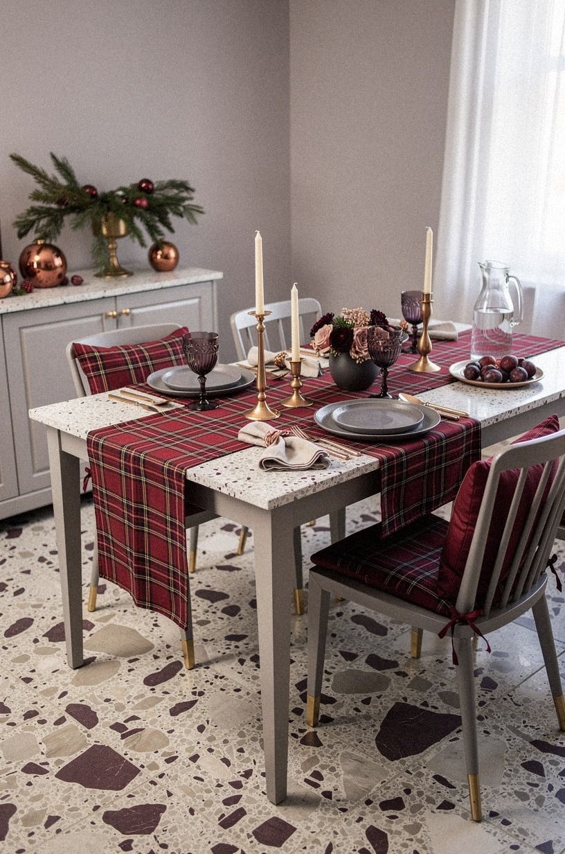 Balance Red Plaid With Unlacquered Brass