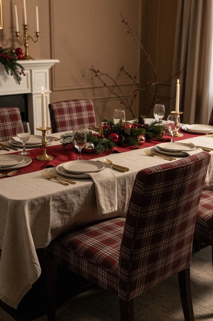 Repeat Plaid on the Dining Chairs