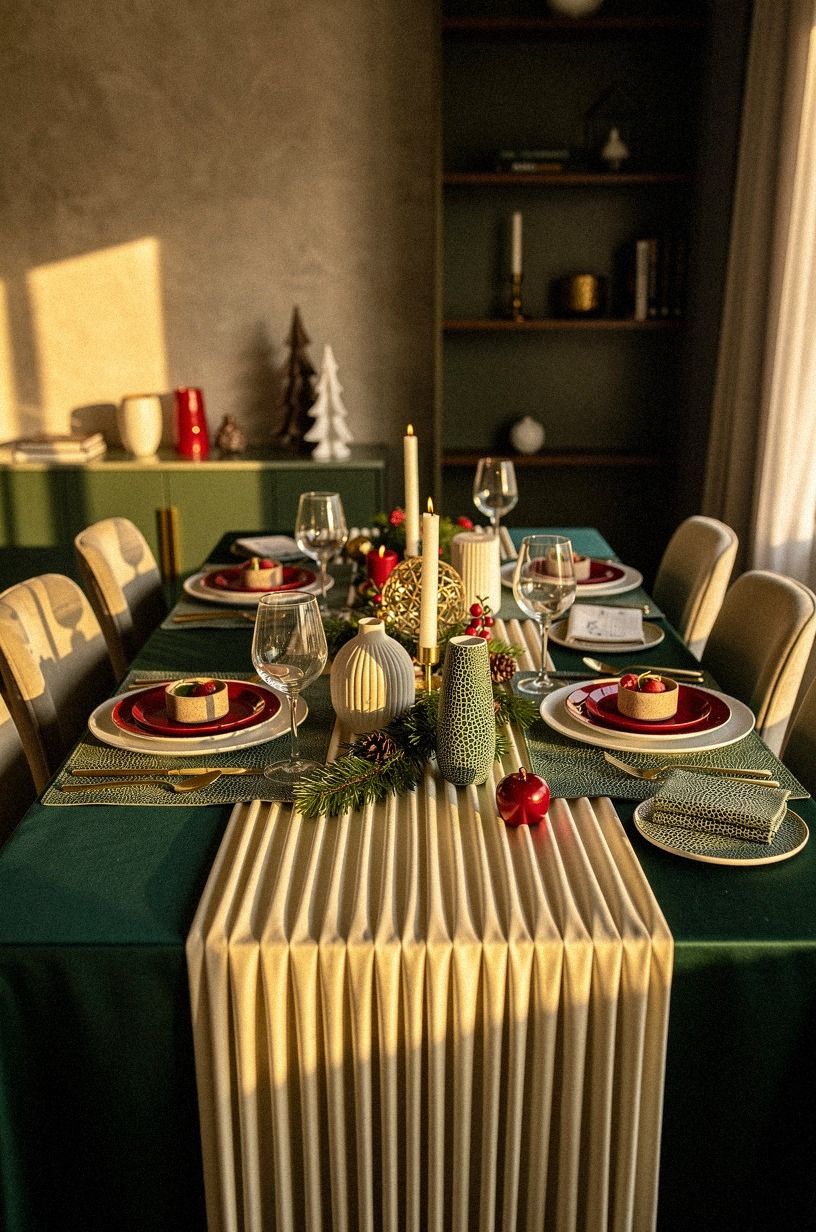 Style a Narrow Holiday Table With Vertical Folds
