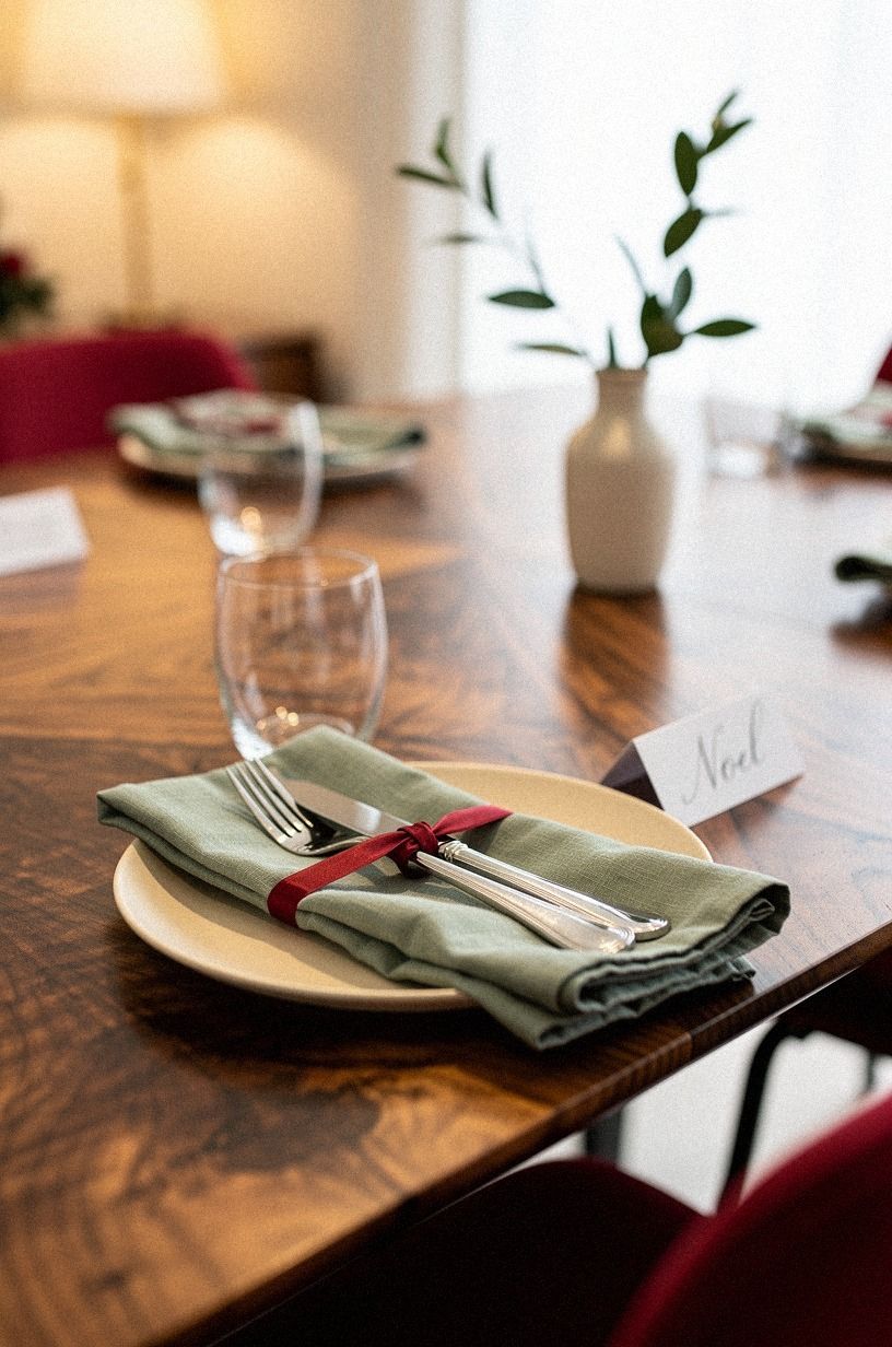 Tie Flatware With One Narrow Ribbon