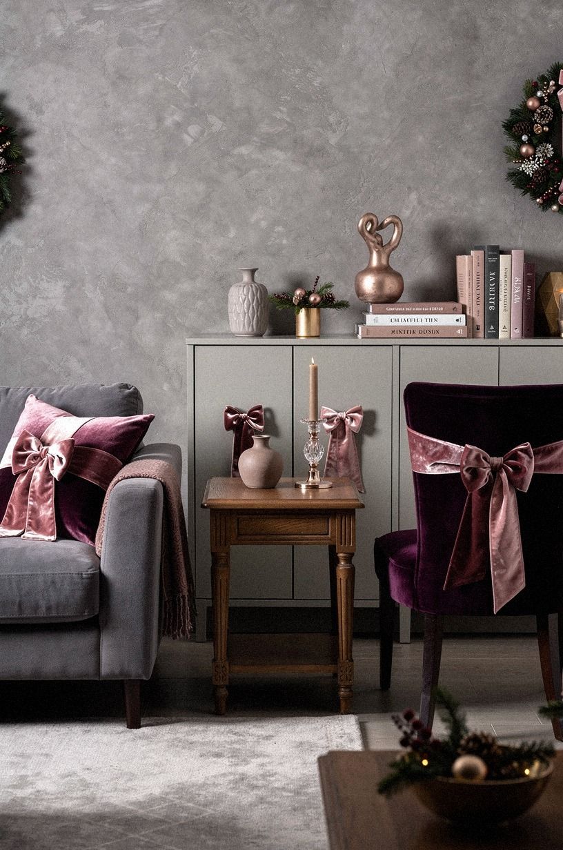 Choose velvet bows over shiny tinsel