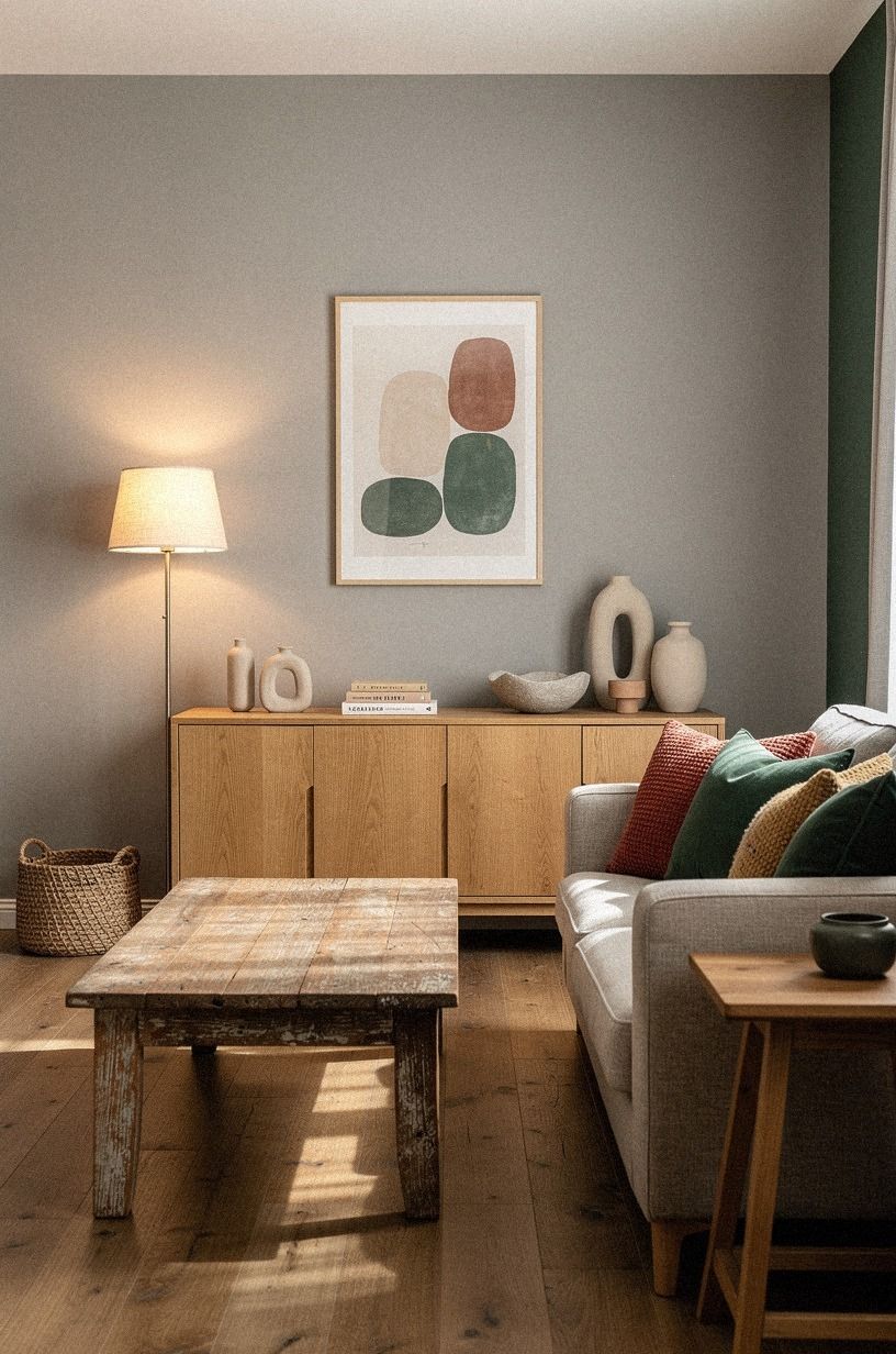 Benjamin Moore Revere Pewter and Calm Contrast