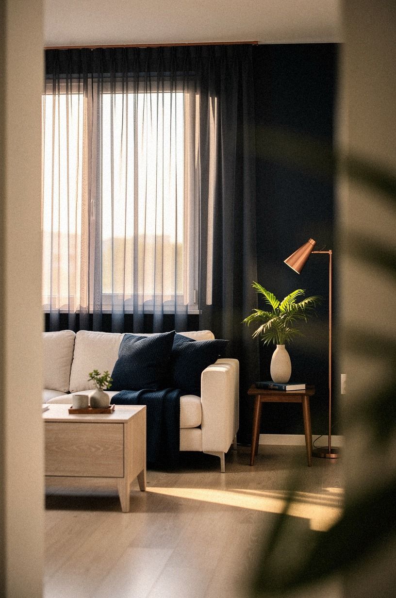 Hang Curtains High with a Tension Rod