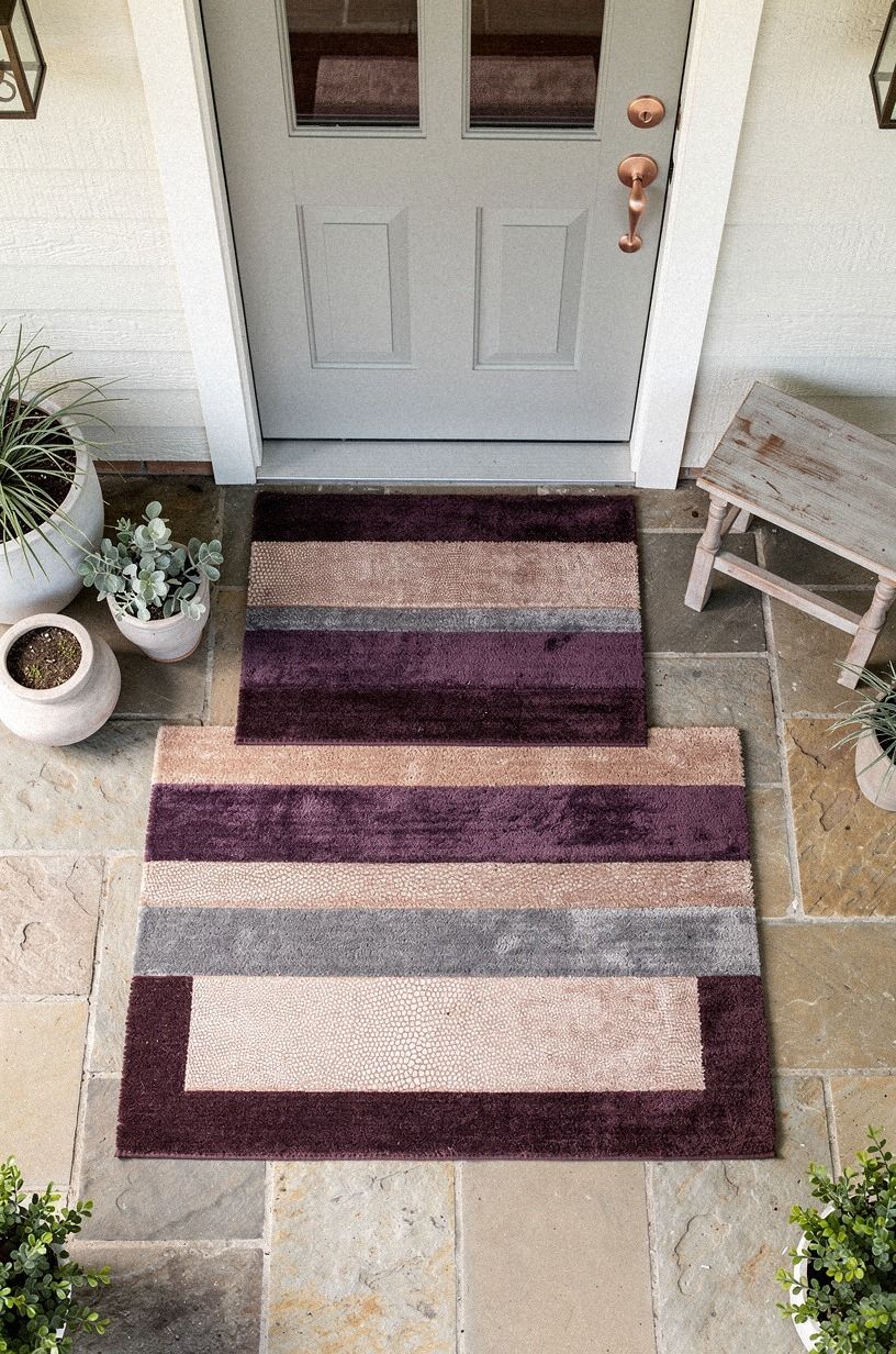 Layer the Three-Height Welcome Stack for a cottage style door