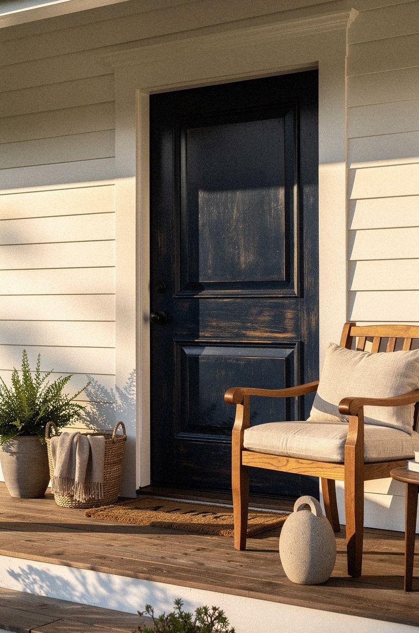 Paint a Cottage House Front Door in a Color With Weathered Depth