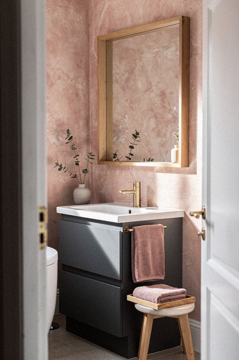 Frame the Mirror with a Removable Oak Surround
