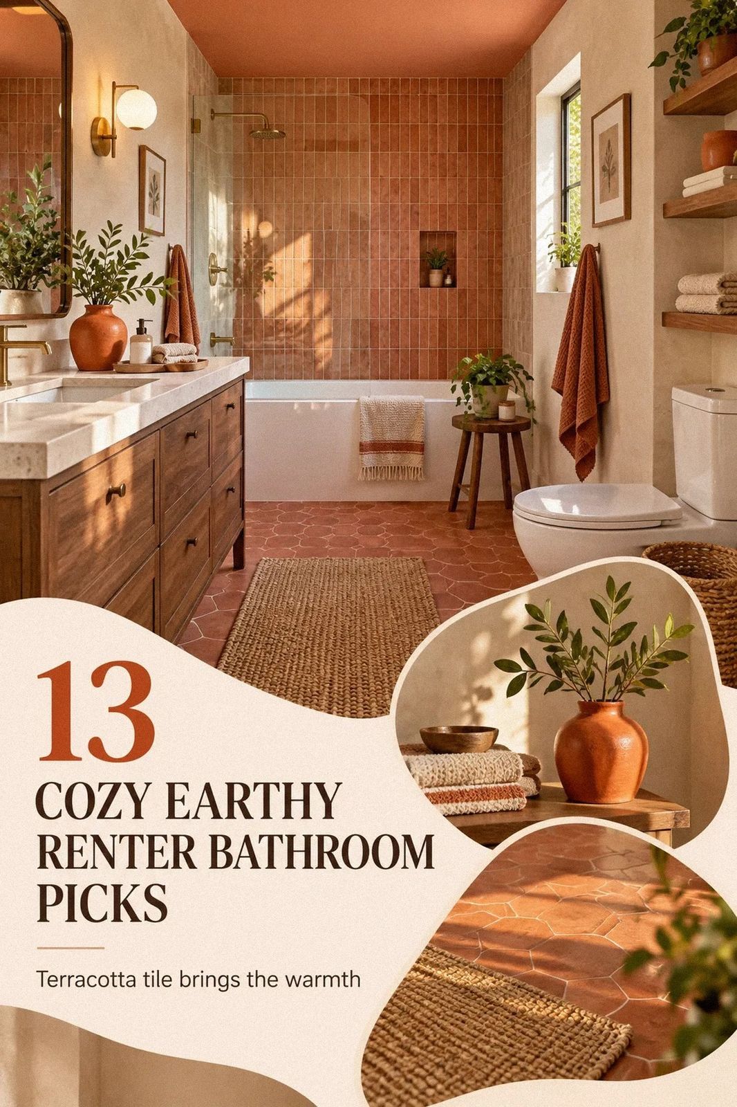 13 Cozy Earthy Bathroom Upgrades for Renters on a Budget That Look Custom