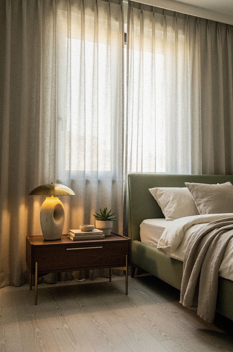 Cover the window with relaxed linen