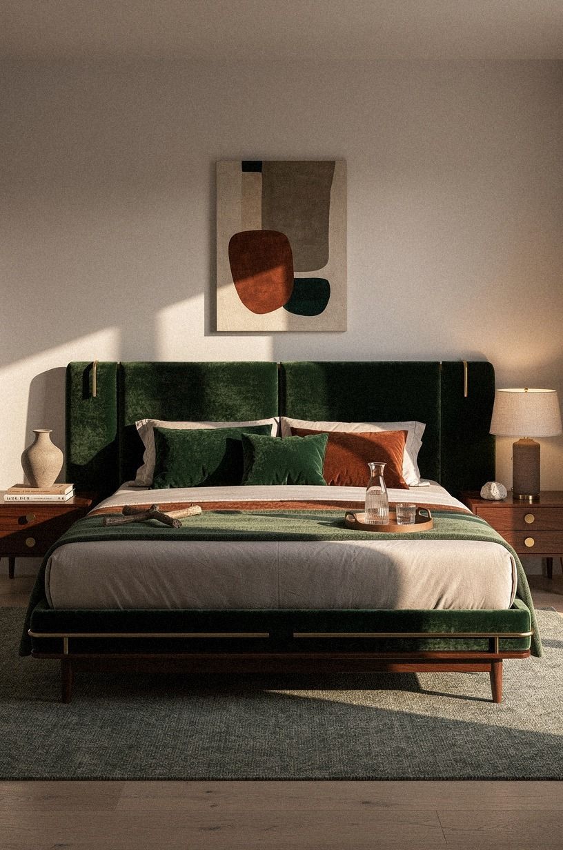 Frame the bed with removable texture