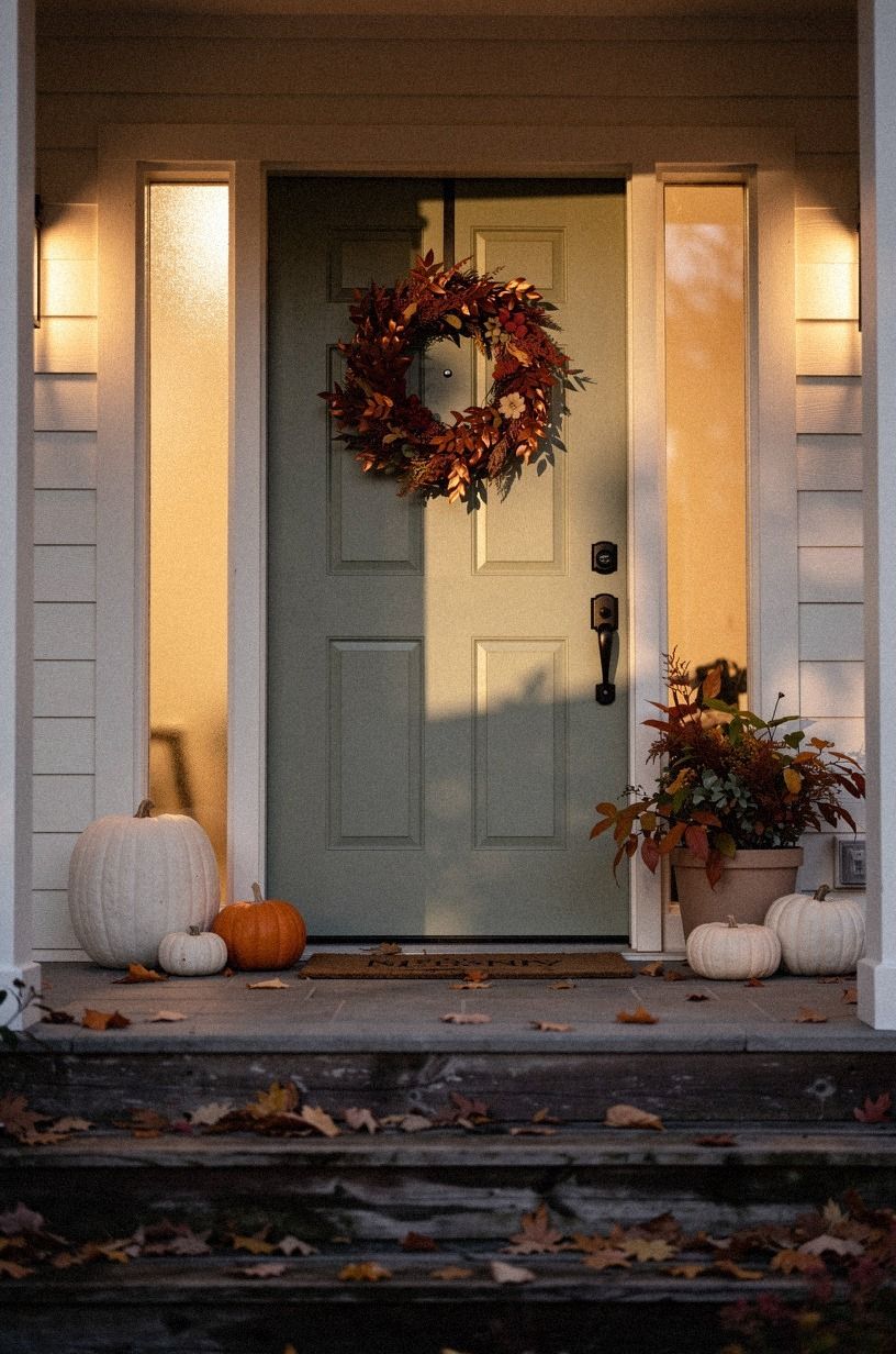 Hang one wreath with a little restraint