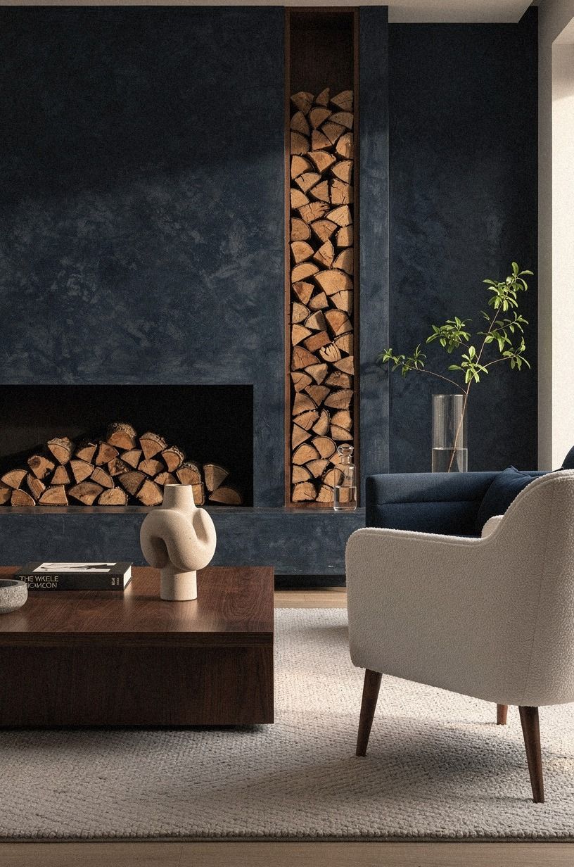 Frame the Fireplace With Winter Wood