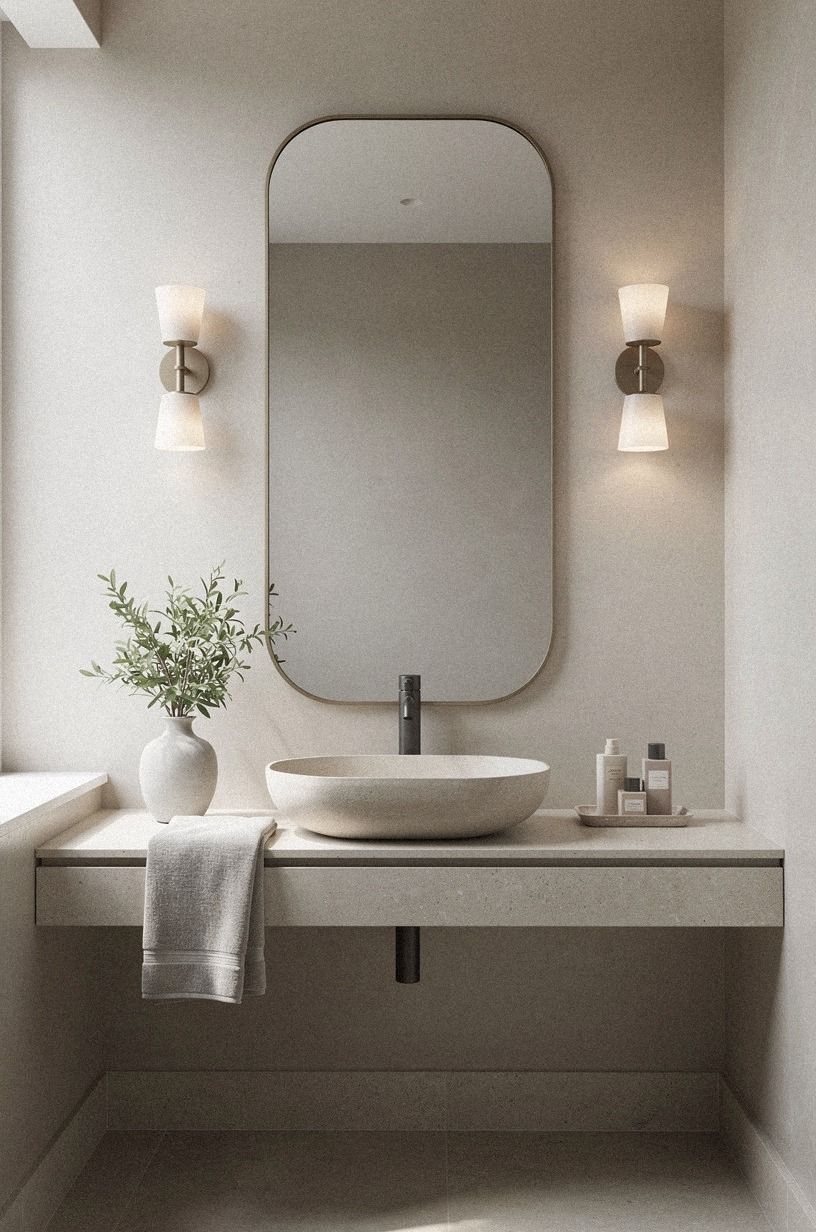 Frame the mirror with the Three-Height Light Stack