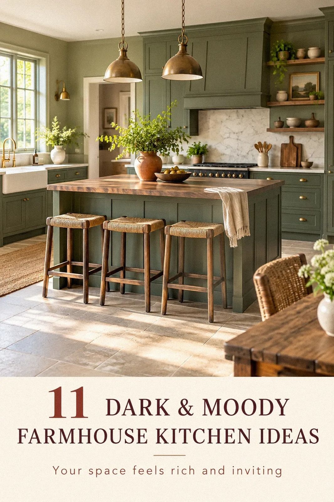 11 Dark & Moody Farmhouse Kitchen Ideas That Break All the Rules on a Budget