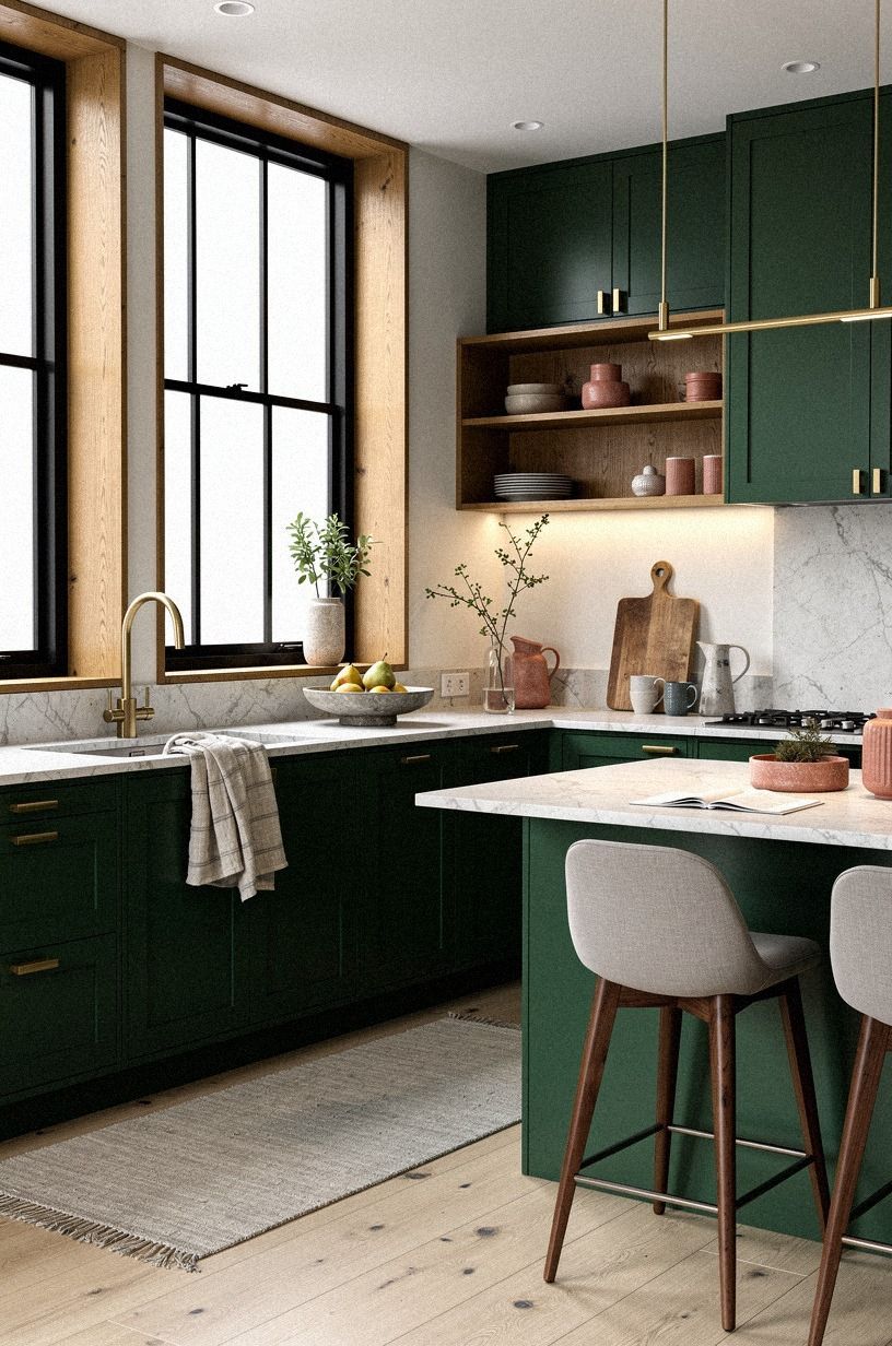 Frame Black Windows With Warm Wood
