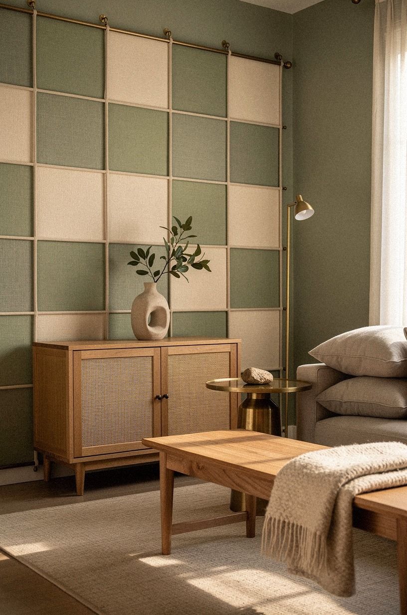 Swap Paint for a Tension-Rod Textile Grid