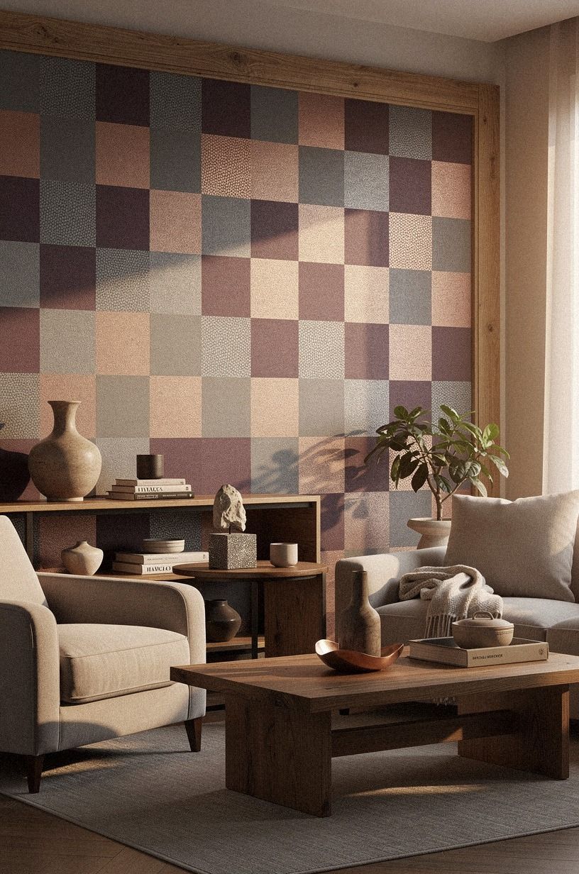 Wood Against Vinyl: Mix Soft Checks with Natural Grain