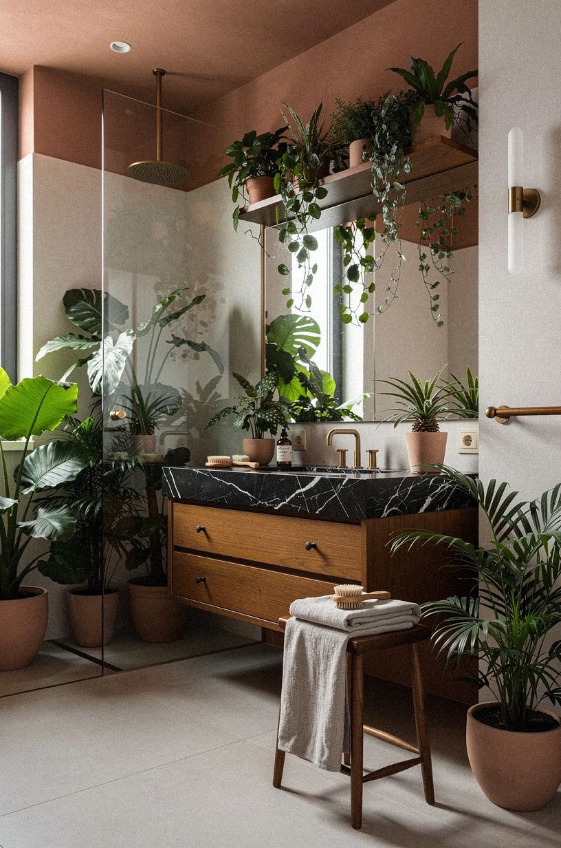 Finish the Bathroom Jungle Plants With One Personal Detail