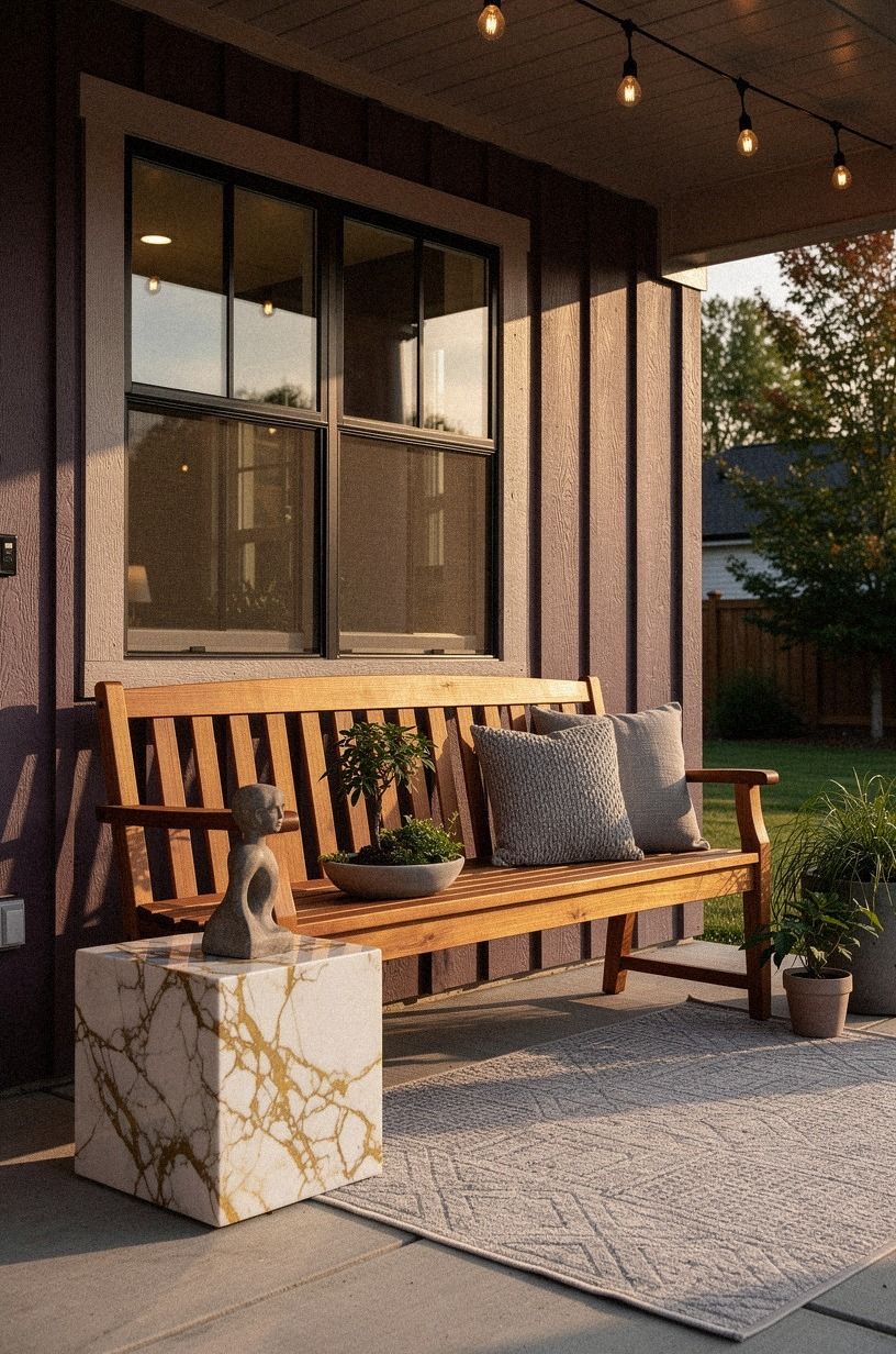 Anchor the Porch With a Cedar Bench