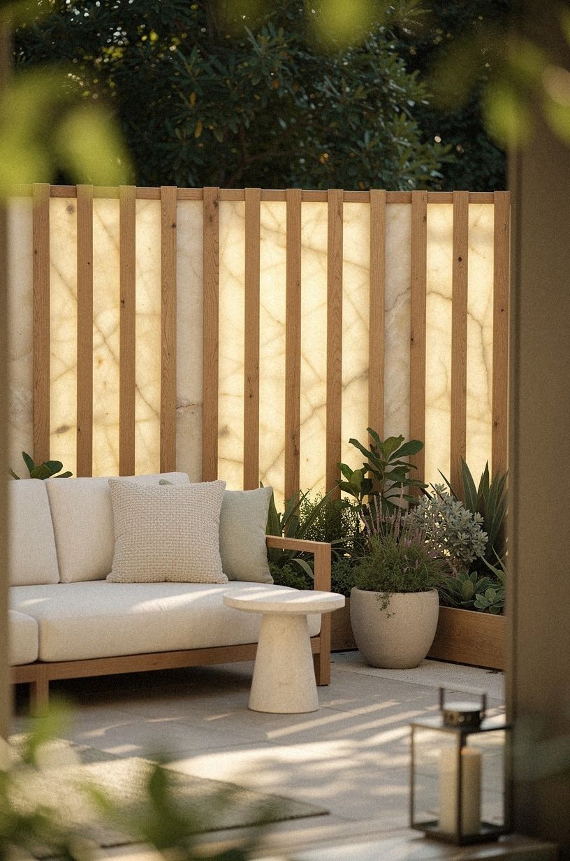 I Built a Backyard Privacy Screen That Still Let in Light, sage green palette