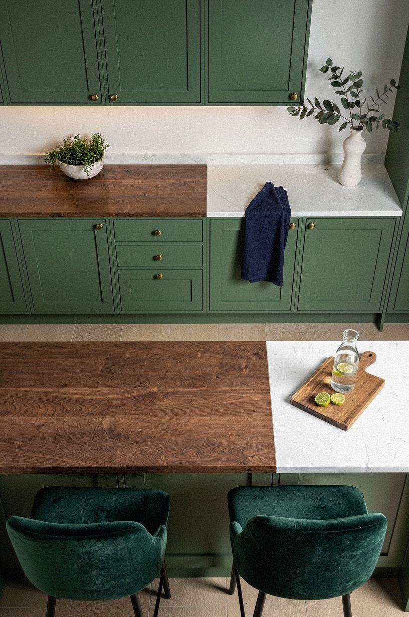 Choose Green Kitchen Cabinets Over White