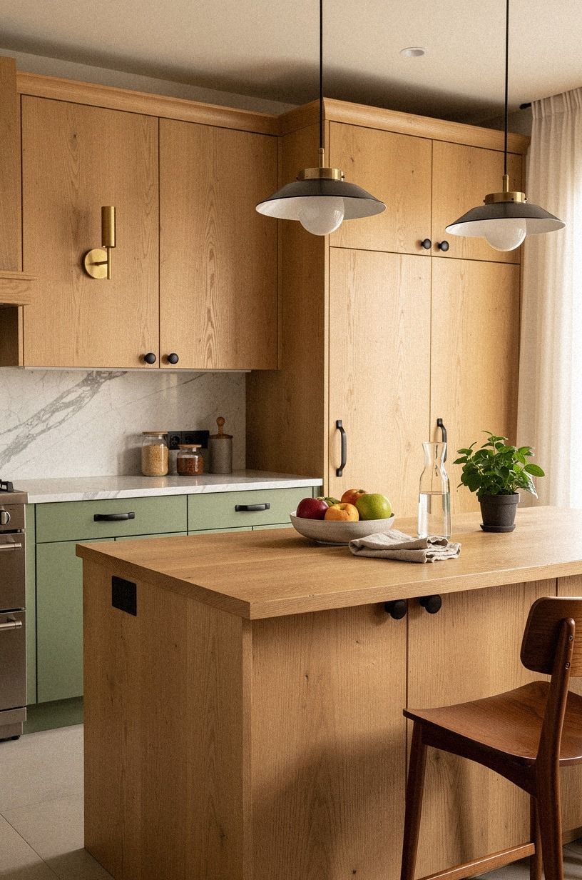 Could a warm oak kitchen use black hardware?