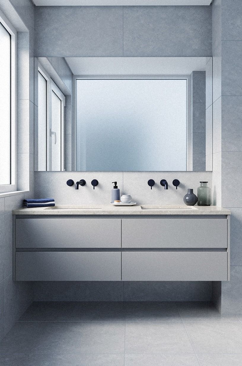Paint the Ceiling for a Bright Bathroom Interior