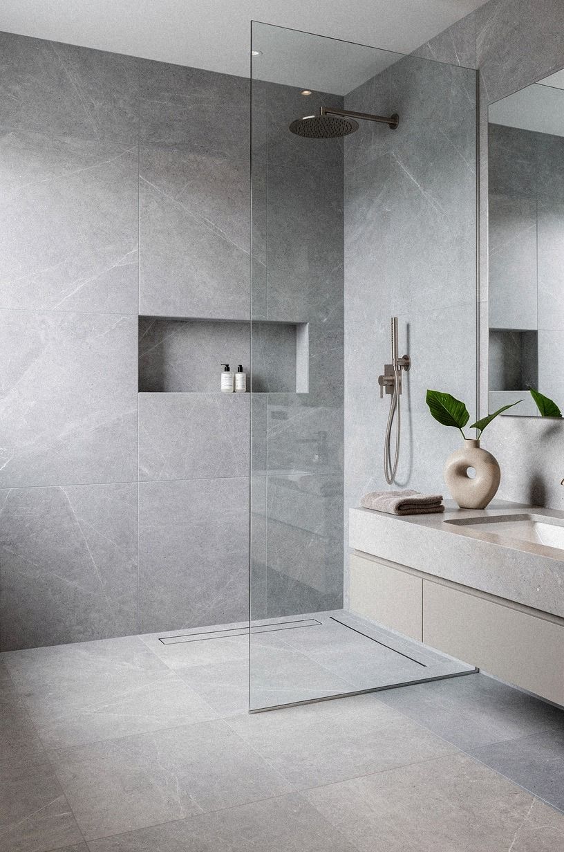 Turn the shower clearance into a visual pause