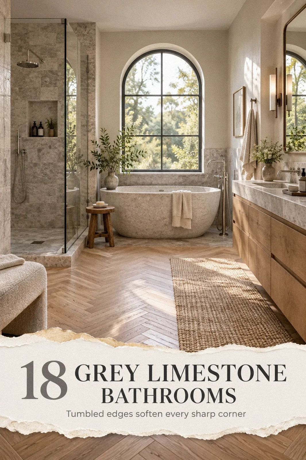 18 Grey Limestone Bathroom Moves That Make Stone Feel Contemporary
