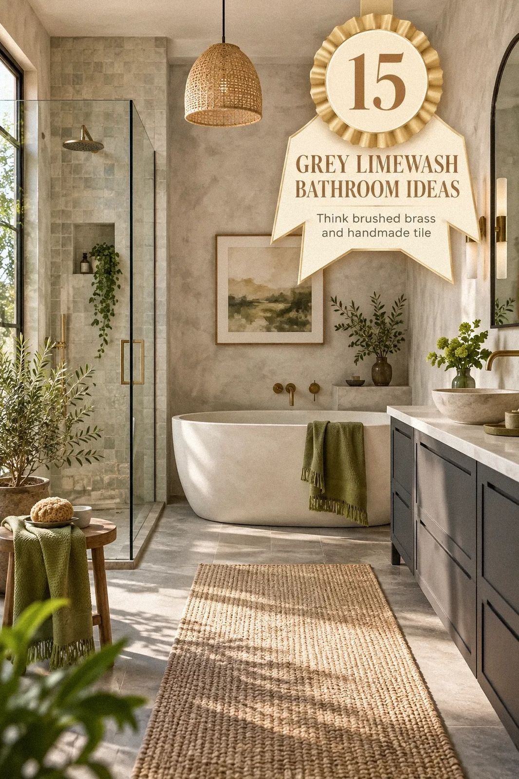 15 Grey Limewash Bathroom Ideas for Cool, Contemporary Texture