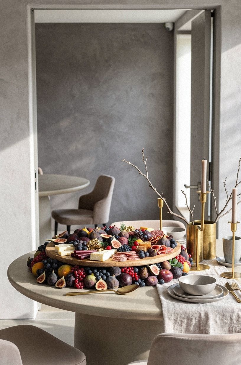 Frame Christmas Charcuterie With a Wreath of Fruit