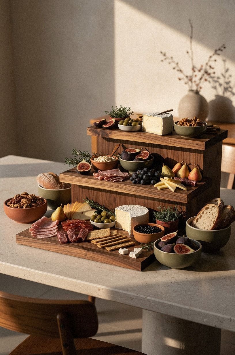 Layer the Three-Height Board for Holiday Charcuterie