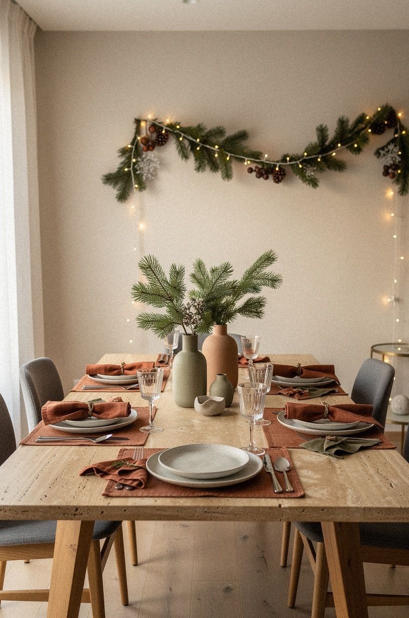 The table looked lovely, but the room didn't, terracotta palette