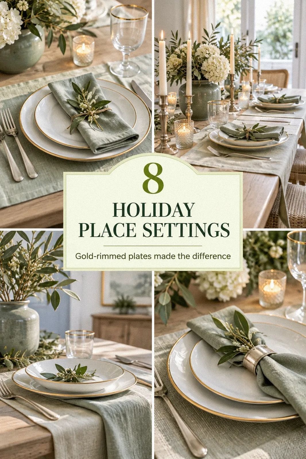 Holiday Place Setting Ideas (Napkins, Chargers & Name Cards)