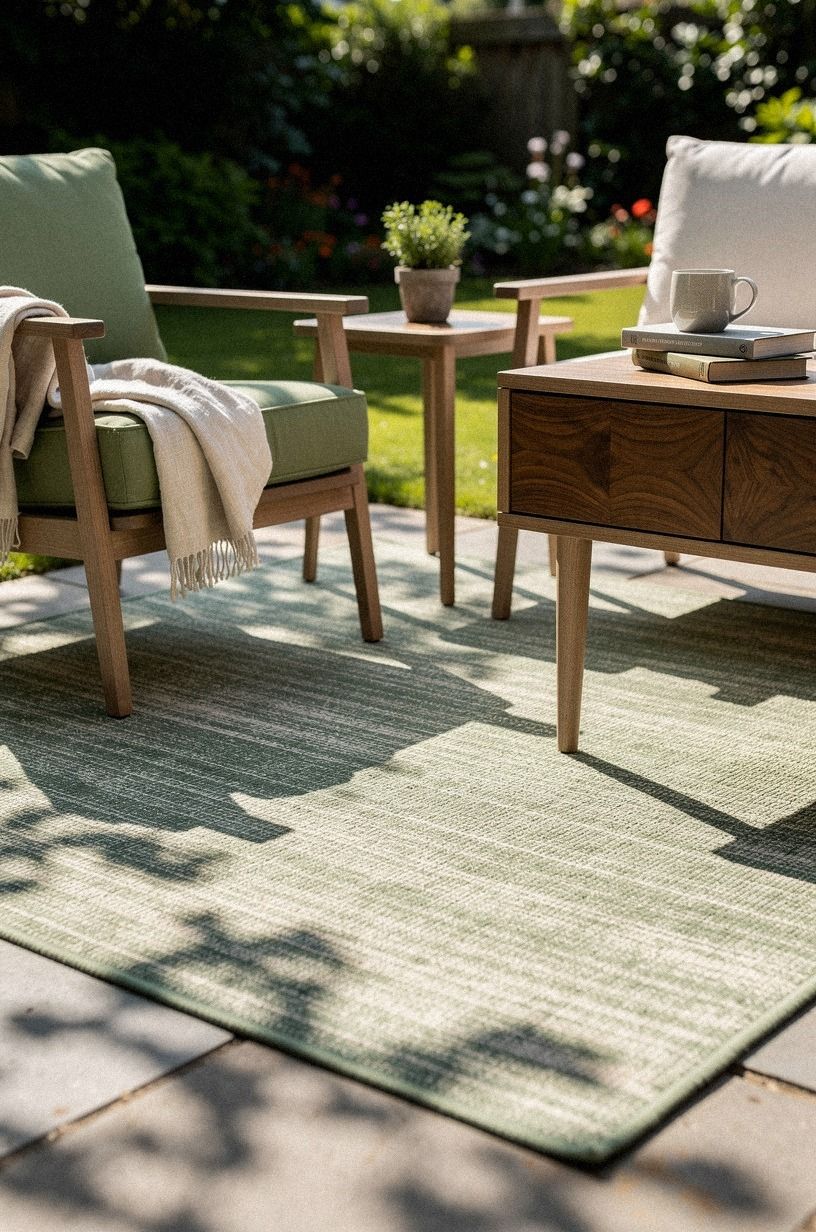 Anchor the chairs with an outdoor rug
