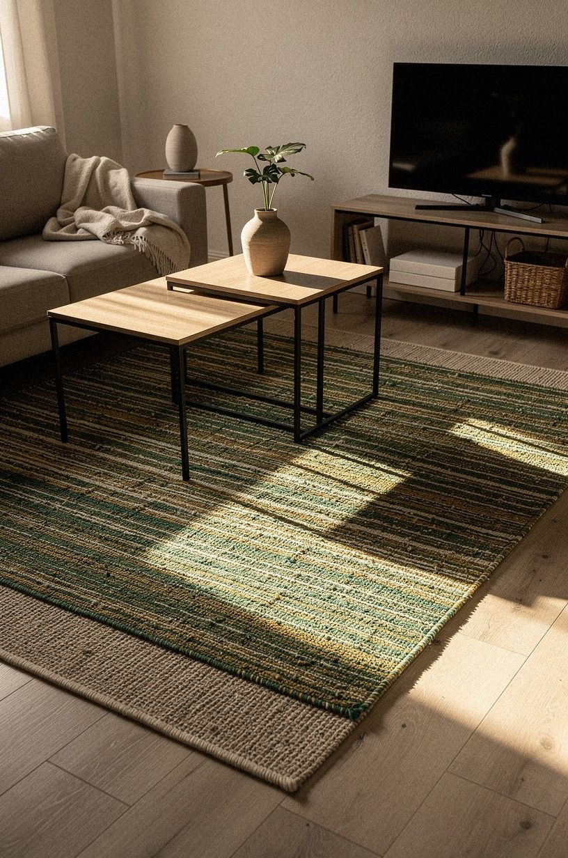 Layer a Flatweave Rug Over the Rental Floor