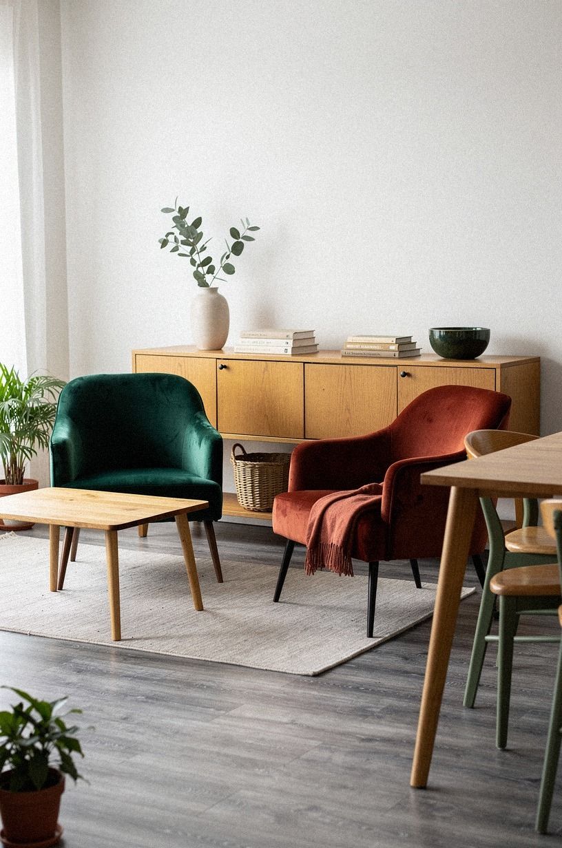 Mix Warm Wood Over Cold Gray Flooring