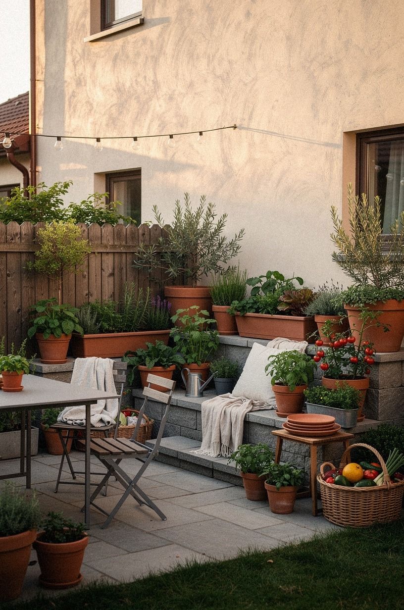 Layer rental garden ideas with edible containers
