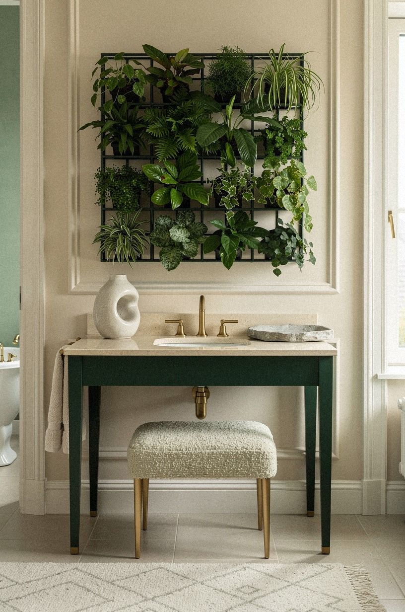 Build a Hanging Plant Grid Over the Vanity