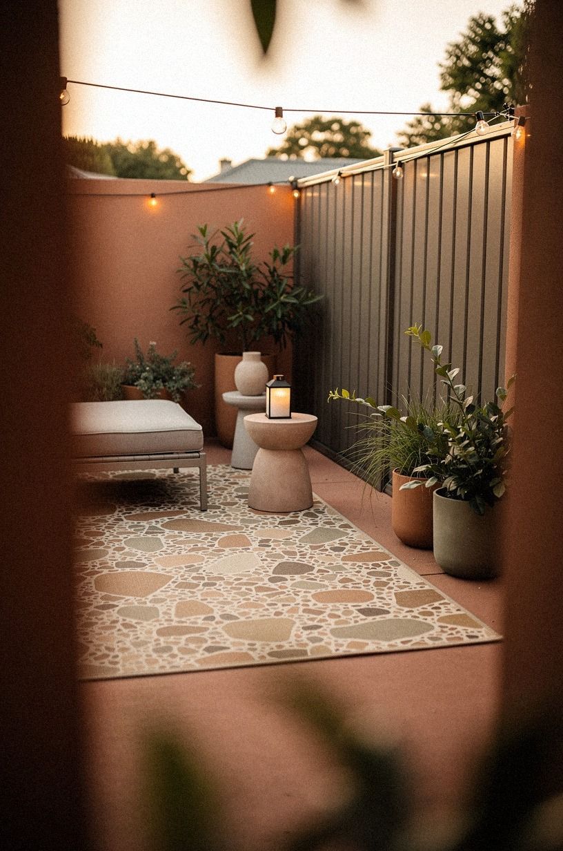 Anchor the Fence With a Portable Outdoor Rug