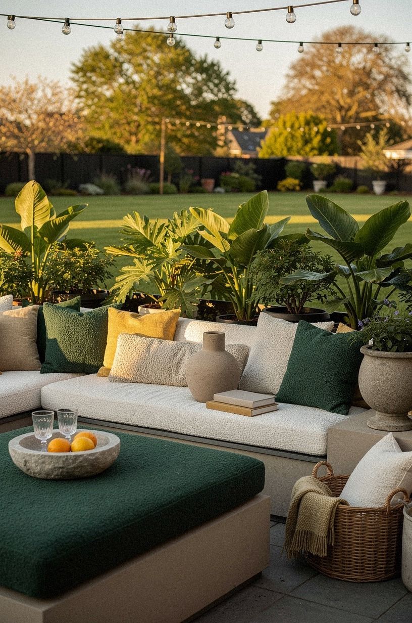 Create a Soft Boundary With Cushions and Plants