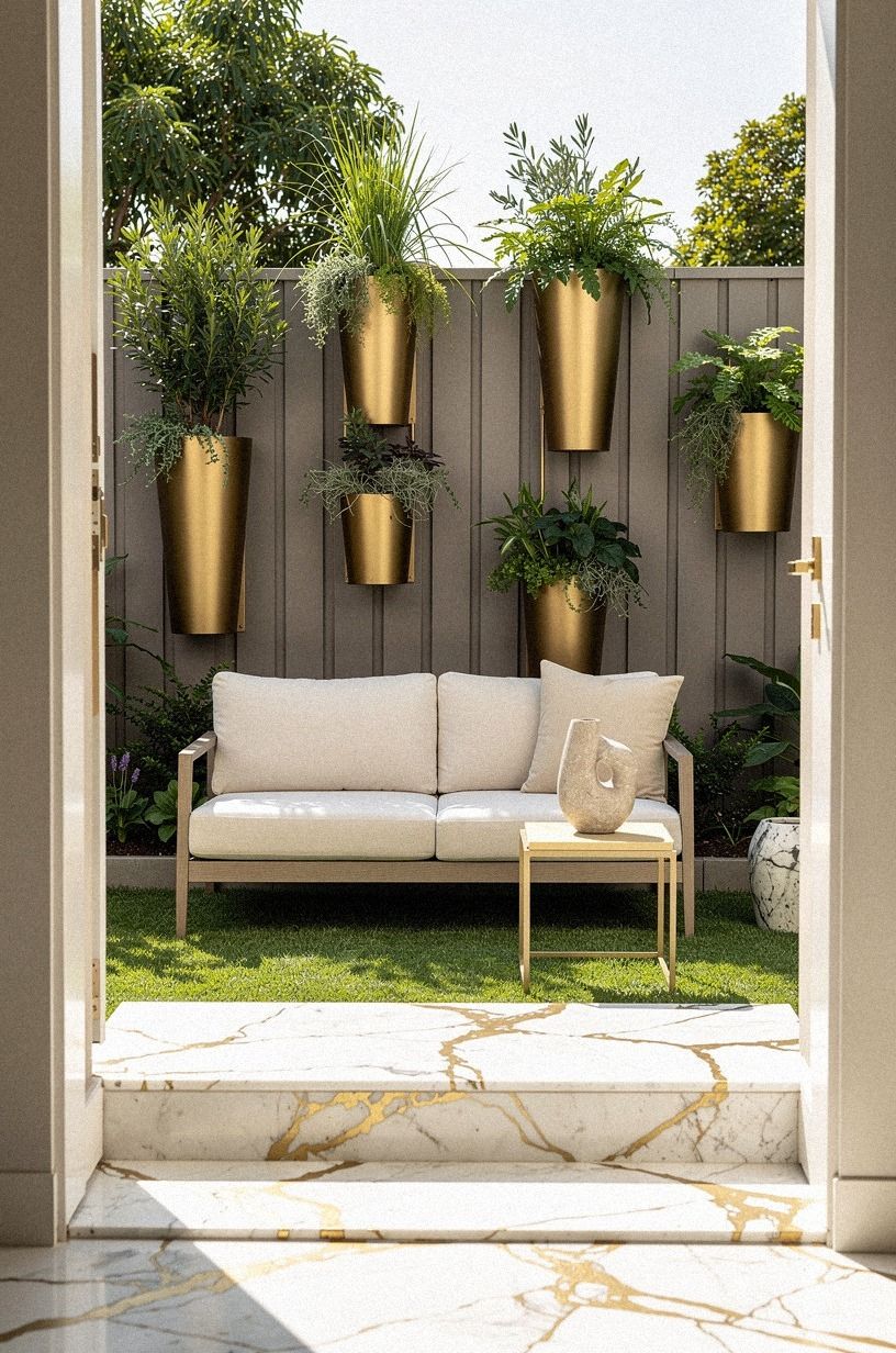 Float Tall Planters in Front of the Fence
