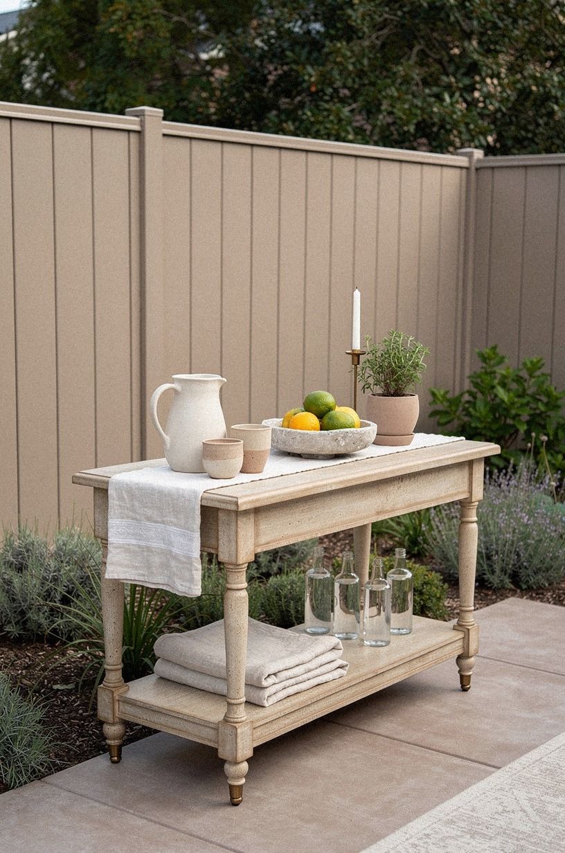 Frame the Fence With a Portable Garden Bar