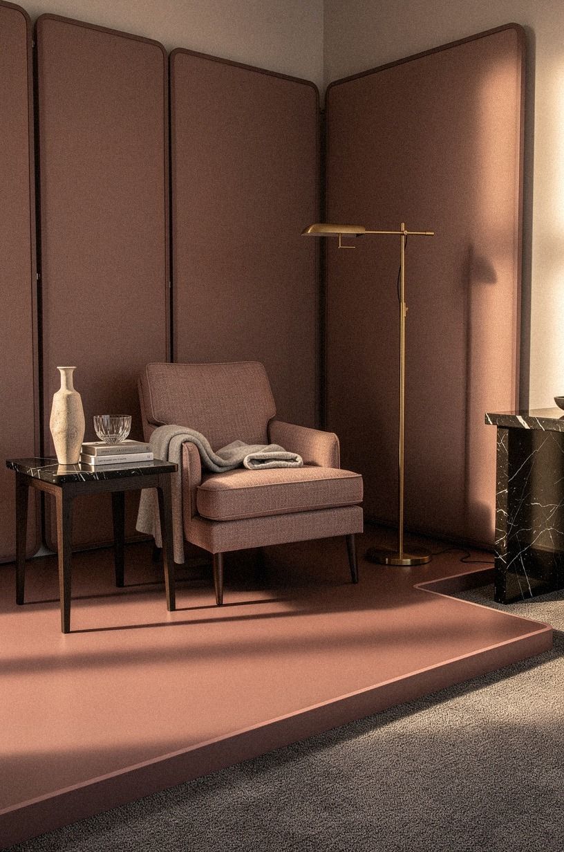 Combine temporary panels with a floating room border