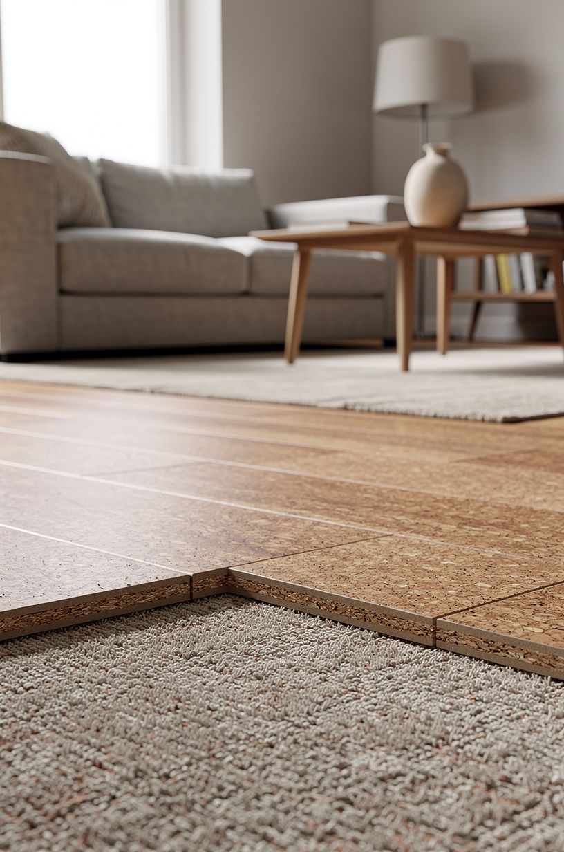 Swap carpet softness for cork floating tiles