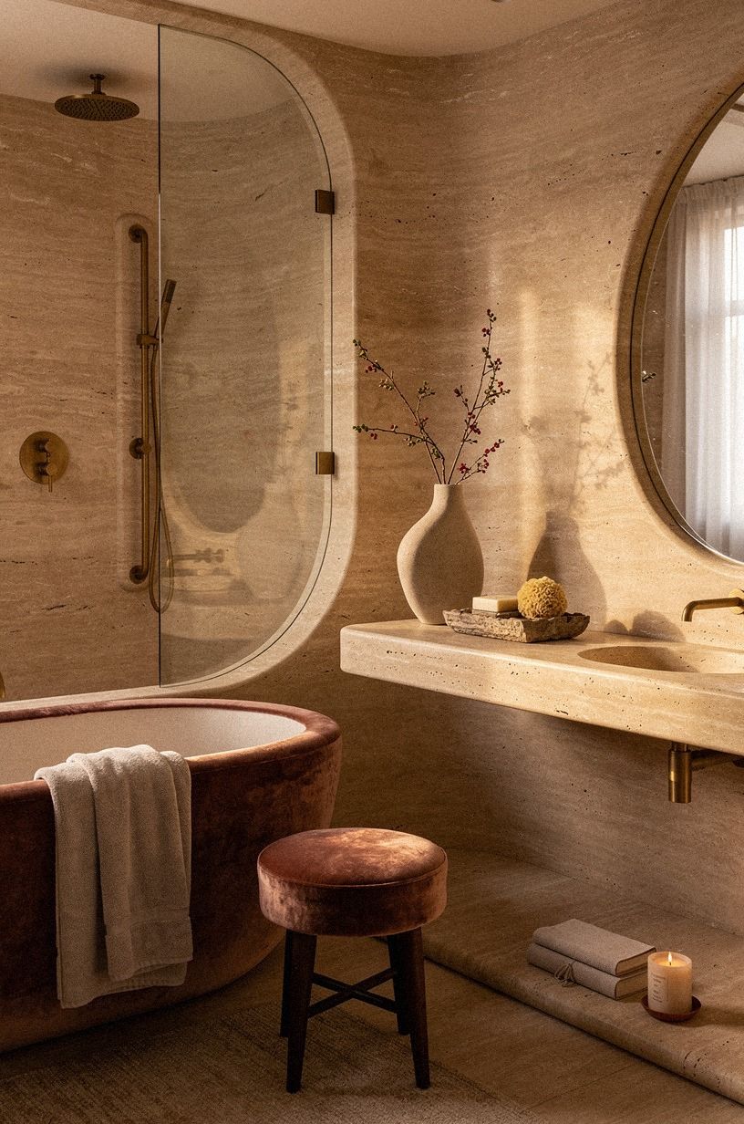 The Travertine Wasn't the Problem in My Warm Stone Bathroom, clay palette