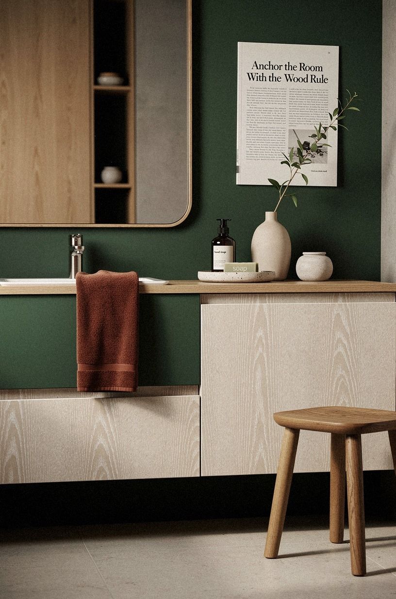 Anchor the Room With the Two-Wood Rule
