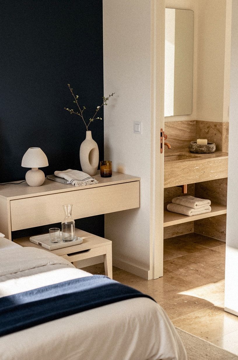 I connected the bathroom to my nightly routine, midnight blue palette