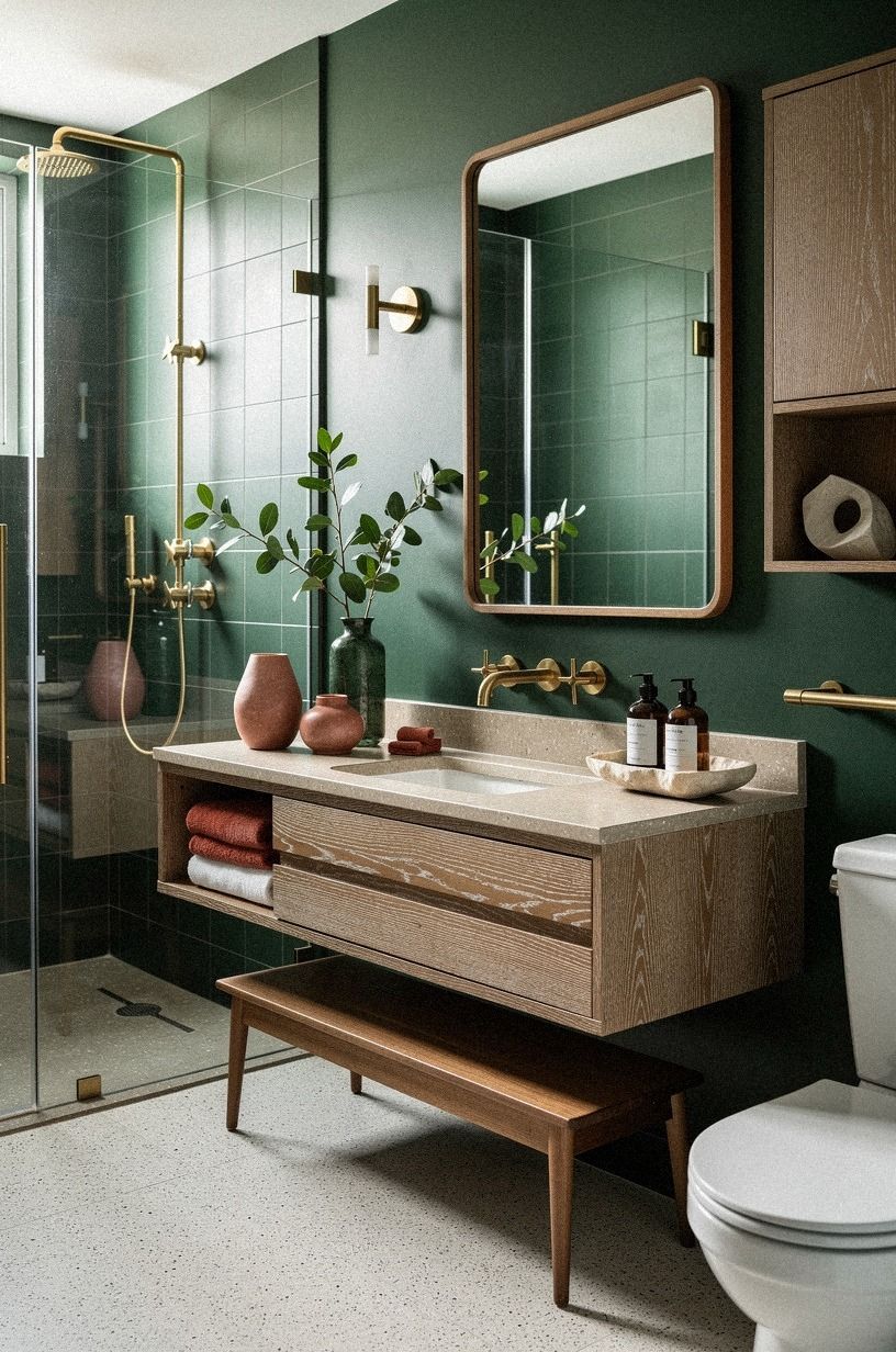 I softened the light before buying more decor, forest green palette