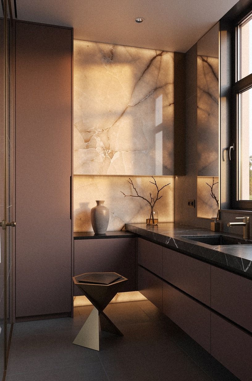Anchor the Vanity With One Quiet Shape