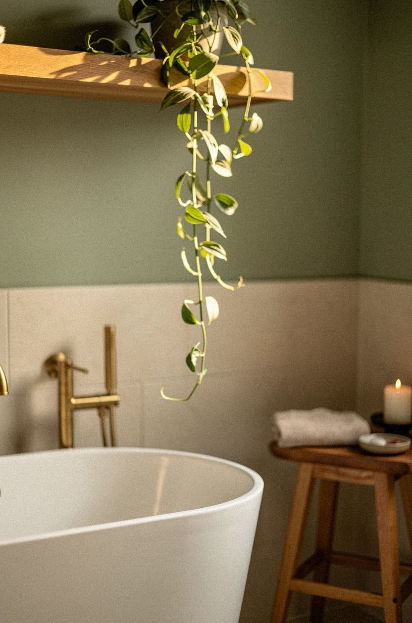Hang a Trailing Plant Above the Tub